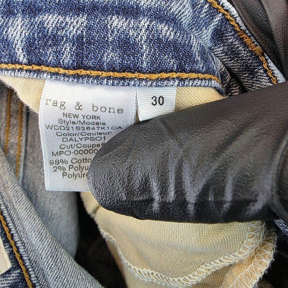 rag & bone Jeans Womens 30 Blue Nina High-Rise Ankle Cigarette Raw Hem Made USA - Picture 13 of 14
